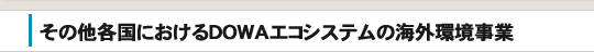 その他の各国におけるDOWAエコシステムの環境事業