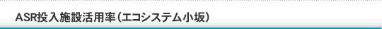 エコシステム小坂株式会社 ASR投入施設活用率