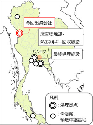タイ国内のDOWAエコシステム（株）拠点図