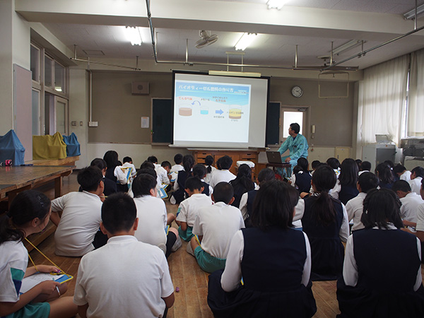 バイオディーゼル岡山が小学生の工場見学受入と出前授業を行いました