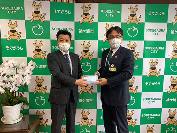 エコシステム千葉が袖ヶ浦市にマスクを寄贈しました
